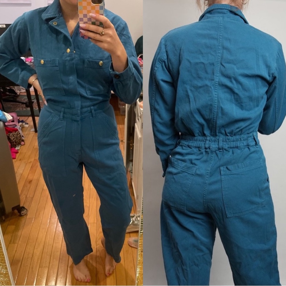 Big Bud Press Heritage Long Sleeve Everyday Jumpsuit In Marine Blue XS